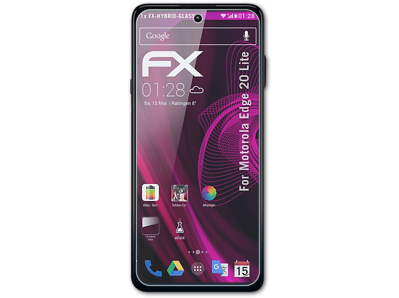 ATFOLIX FX-Hybrid-Glass Schutzglas(für Motorola 20 Edge Lite)