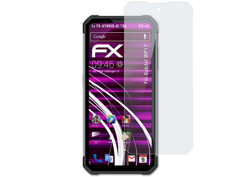 ATFOLIX FX-Hybrid-Glass WP17) Schutzglas(für Oukitel