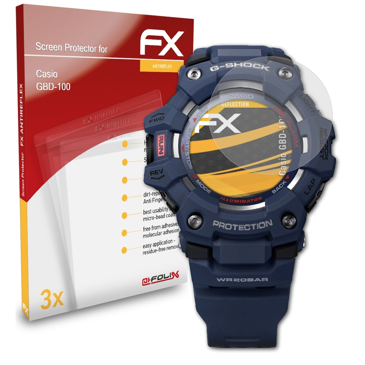 ATFOLIX 3x GBD-100) Displayschutz(für Casio FX-Antireflex