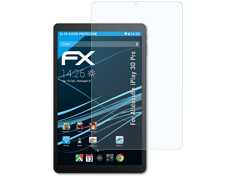 ATFOLIX 2x Displayschutz(für FX-Clear Pro) 30 iPlay Alldocube