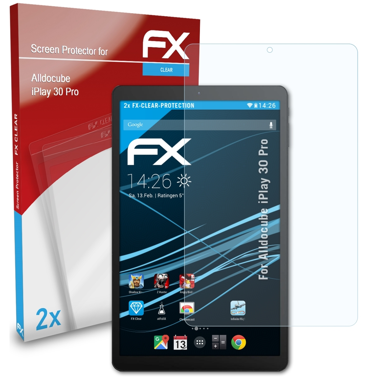 ATFOLIX 2x FX-Clear Displayschutz(für Alldocube iPlay Pro) 30