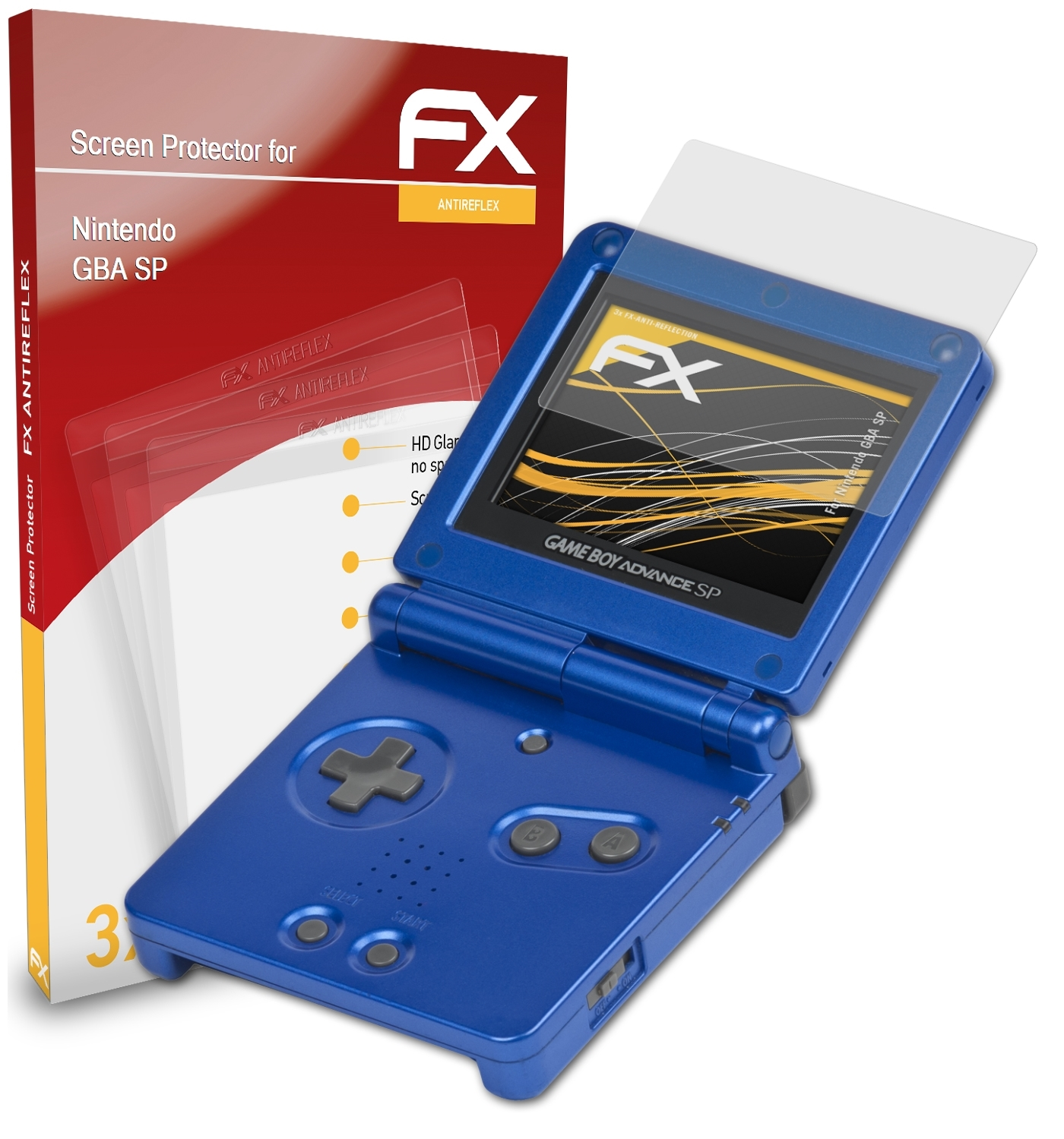 ATFOLIX 3x FX-Antireflex Displayschutz(für SP) GBA Nintendo