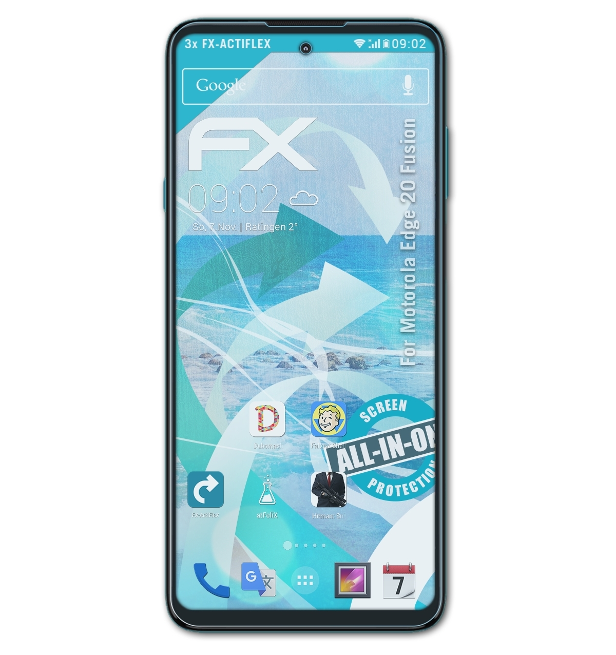 Displayschutz(für FX-ActiFleX Edge 20 Motorola ATFOLIX Fusion) 3x