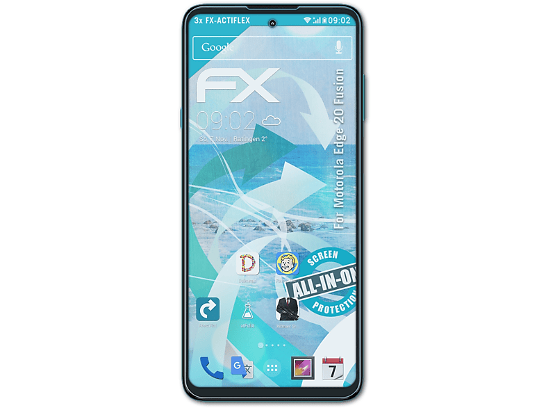ATFOLIX 3x FX-ActiFleX Displayschutz(für Motorola Edge 20 Fusion)