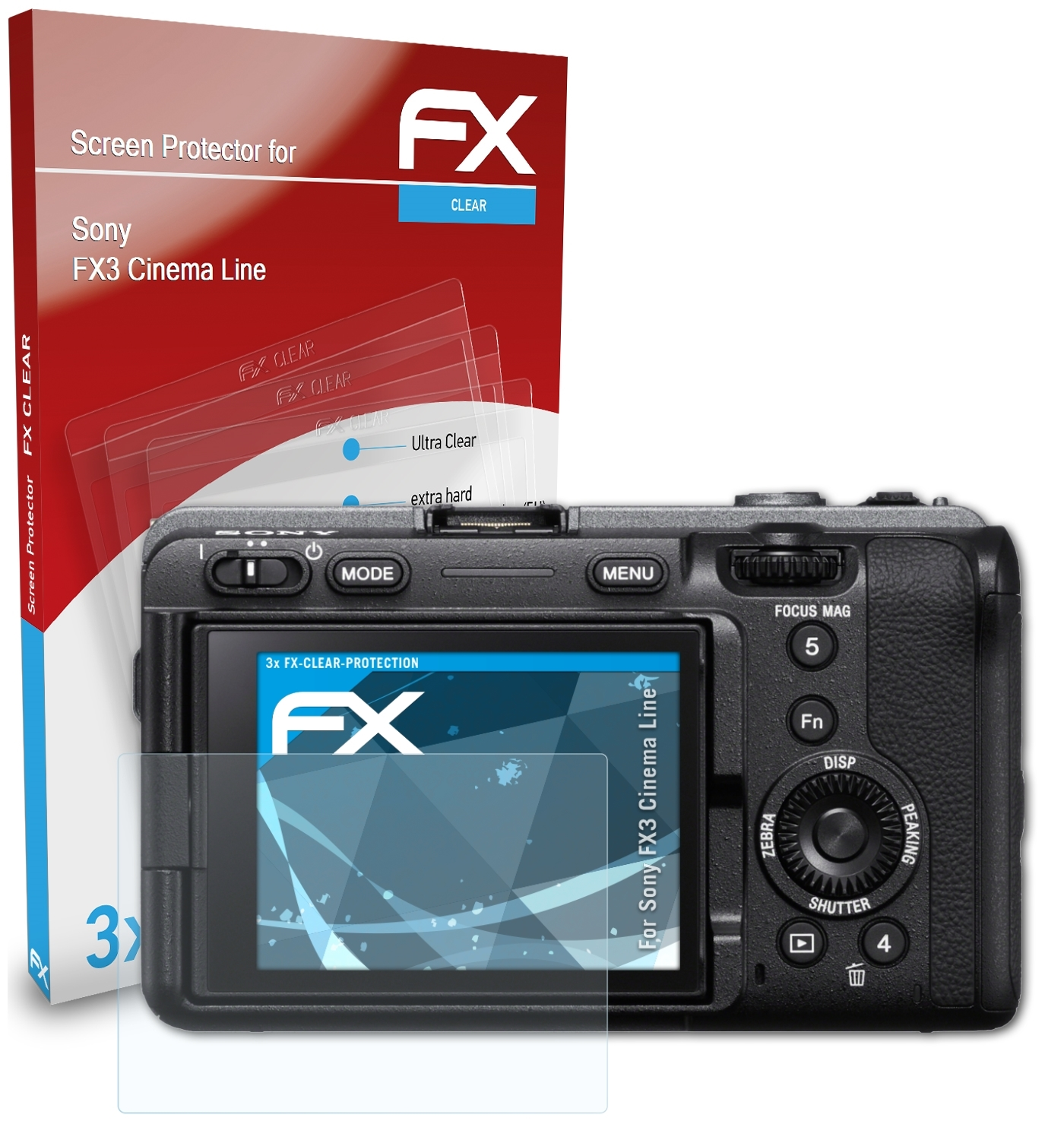 ATFOLIX 3x FX-Clear Line) Cinema Displayschutz(für FX3 Sony