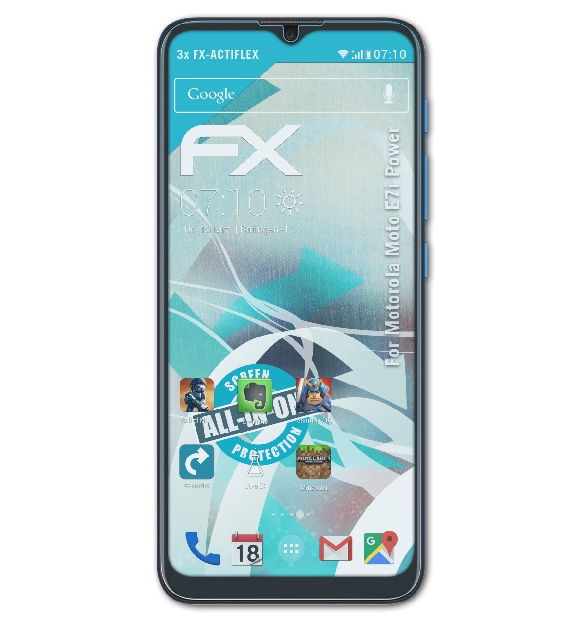 ATFOLIX 3x FX-ActiFleX Power) Displayschutz(für E7i Motorola Moto