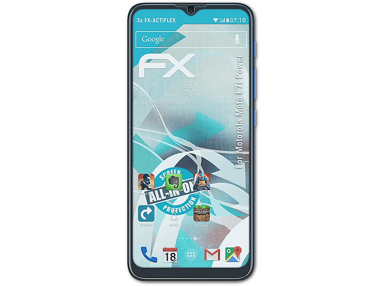 ATFOLIX 3x FX-ActiFleX Displayschutz(für Motorola Moto E7i Power)