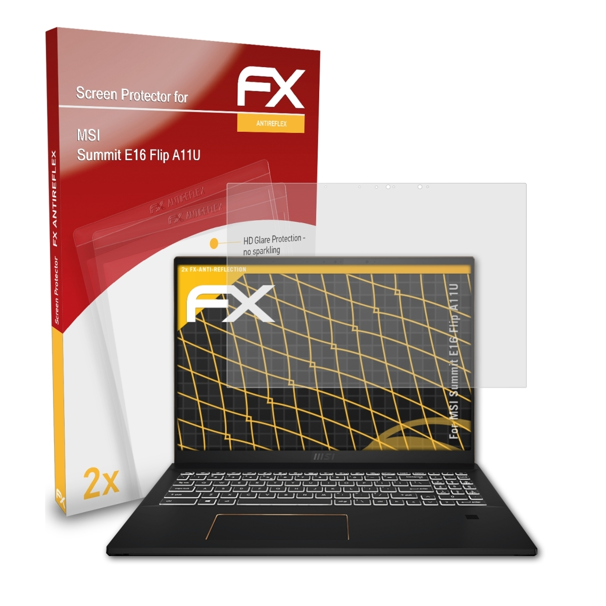 ATFOLIX 2x FX-Antireflex Displayschutz(für MSI Flip Summit E16 A11U)