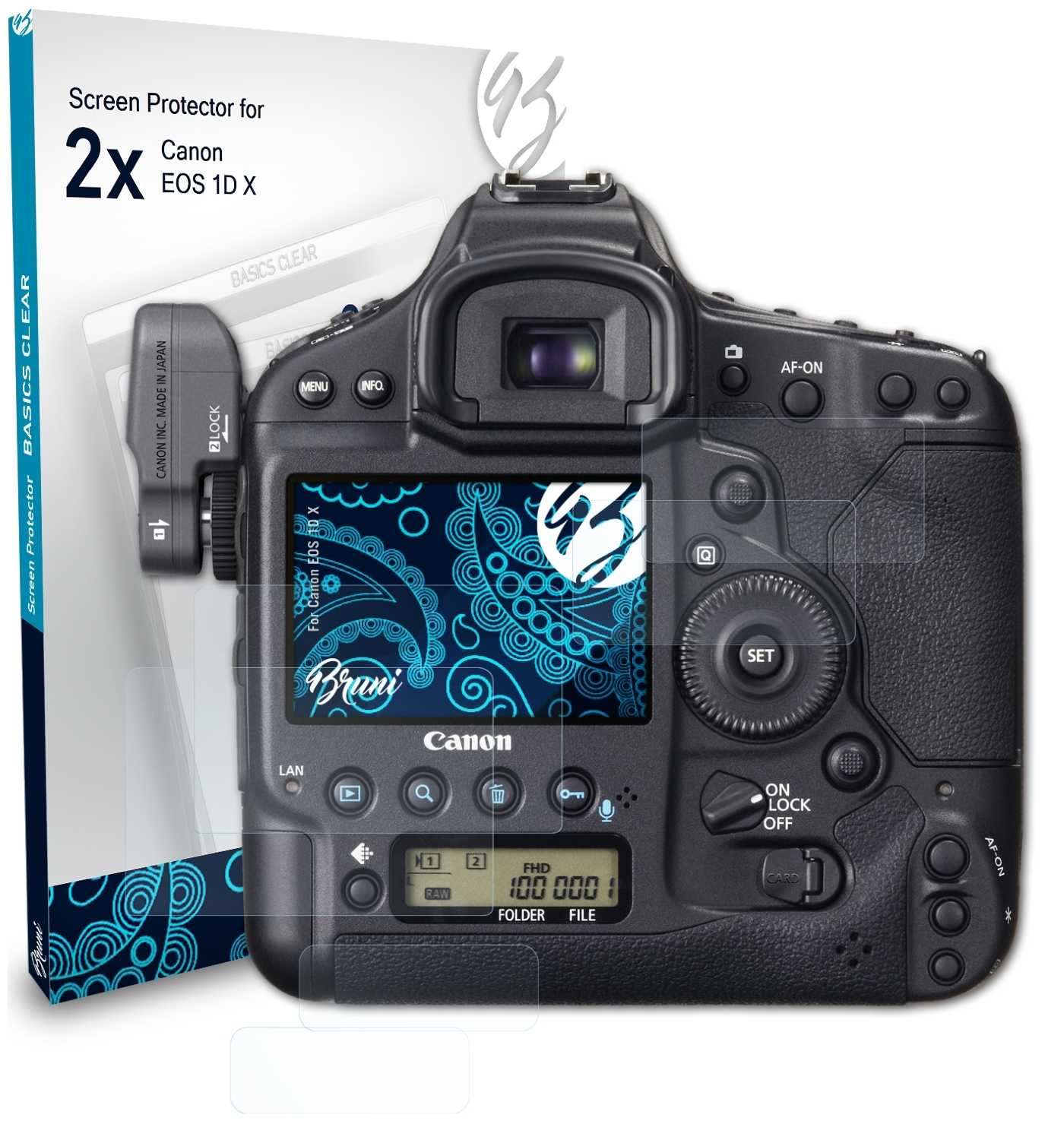 BRUNI 2x Basics-Clear Canon Schutzfolie(für X) EOS 1D