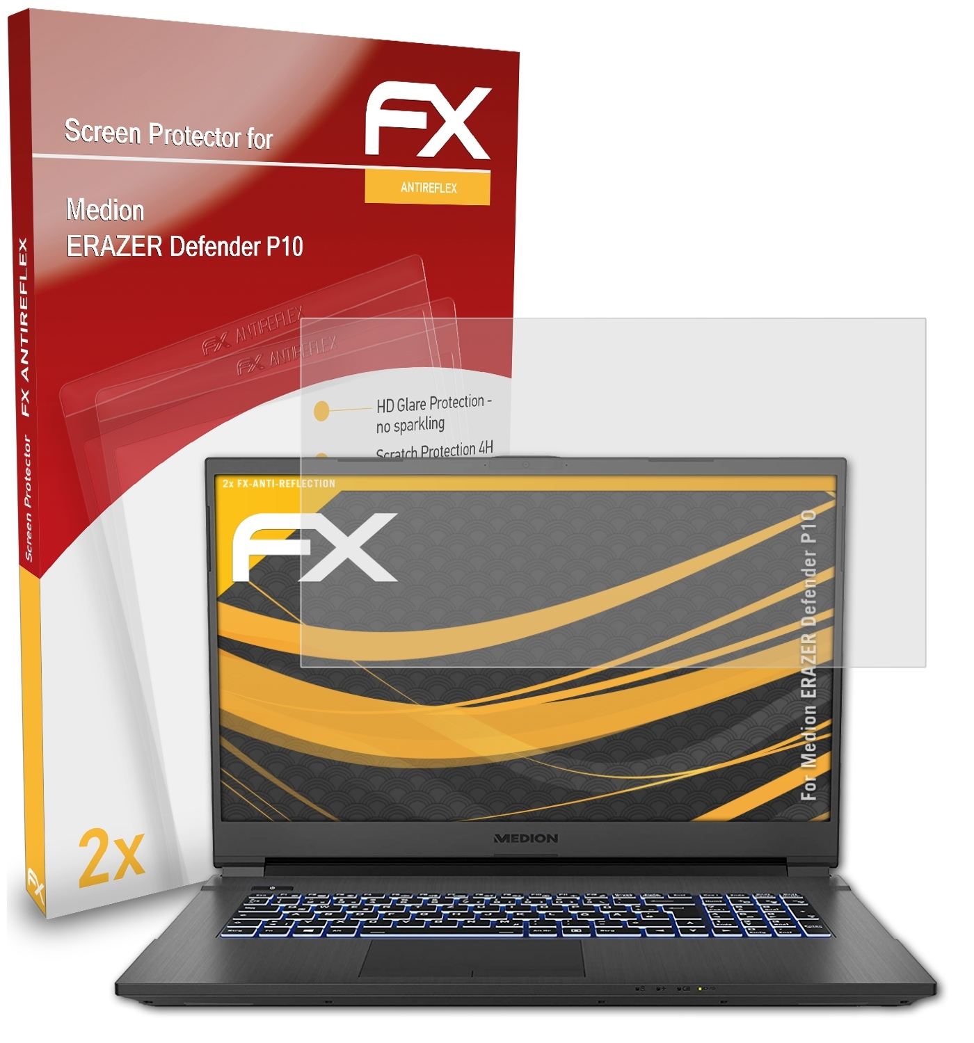 P10) FX-Antireflex Defender Medion ATFOLIX ERAZER 2x Displayschutz(für