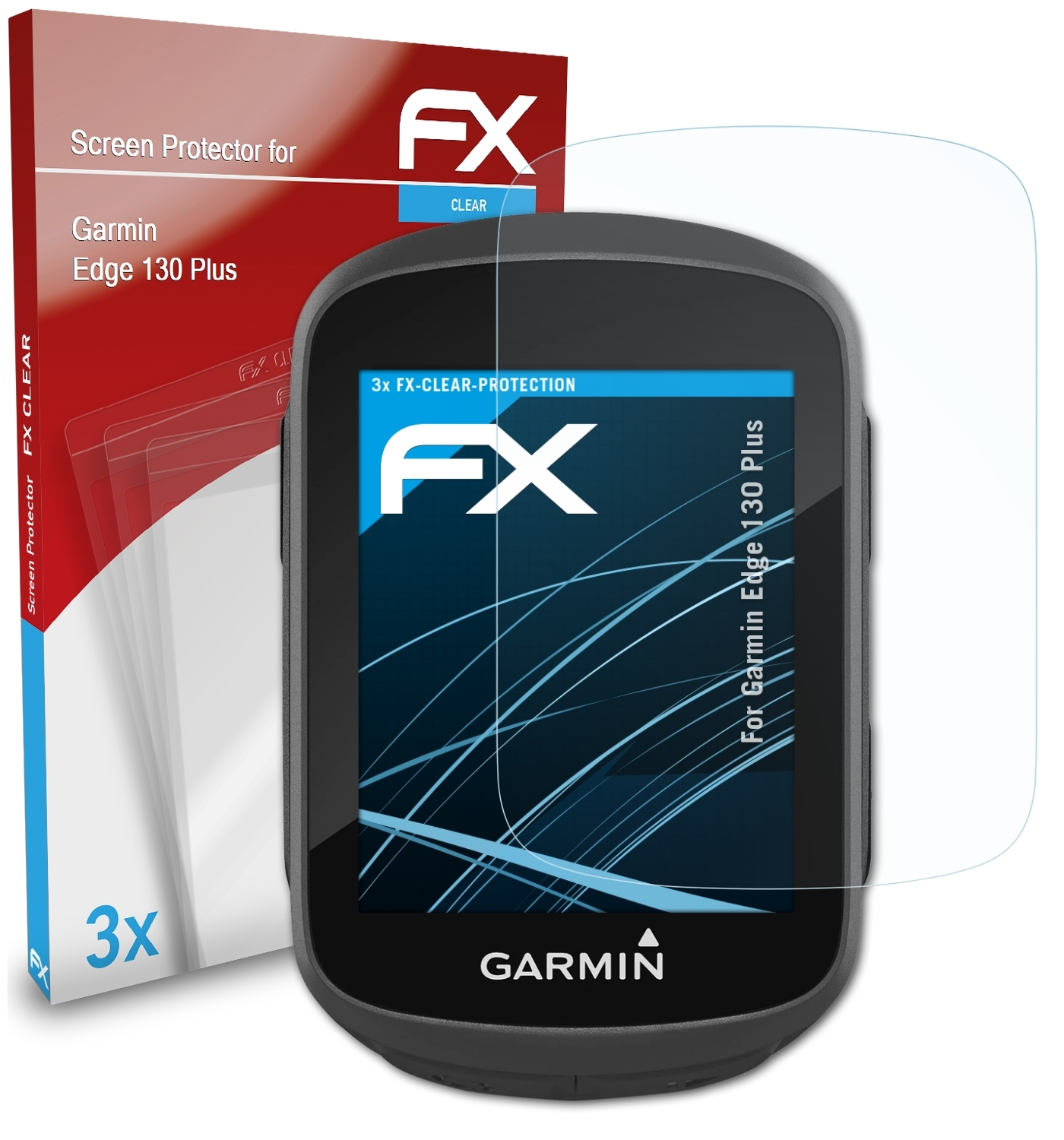 3x Displayschutz(für ATFOLIX Garmin Edge 130 Plus) FX-Clear