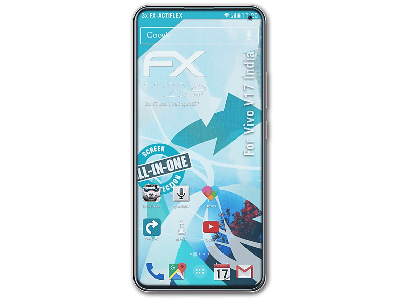 (India)) FX-ActiFleX 3x Vivo V17 ATFOLIX Displayschutz(für