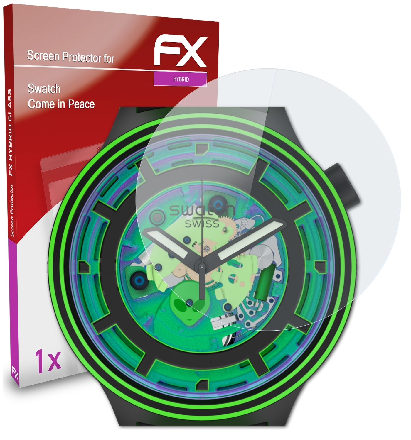 FX-Hybrid-Glass in Come Schutzglas(für Peace) ATFOLIX Swatch