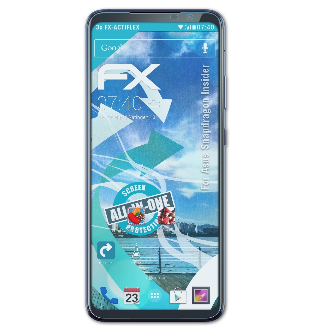 ATFOLIX 3x FX-ActiFleX Displayschutz(für Snapdragon Insider) Asus