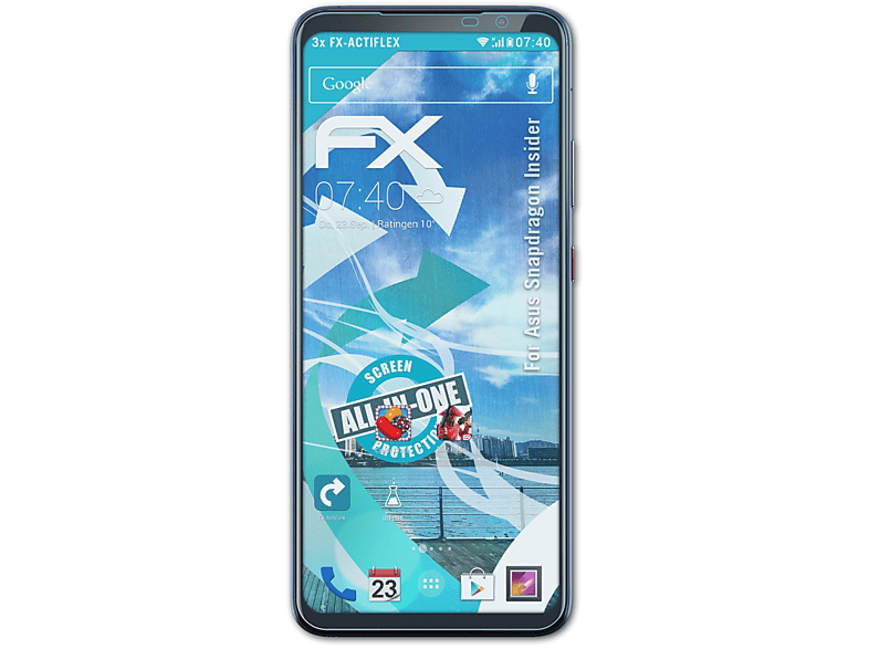 ATFOLIX 3x FX-ActiFleX Displayschutz(für Asus Insider) Snapdragon