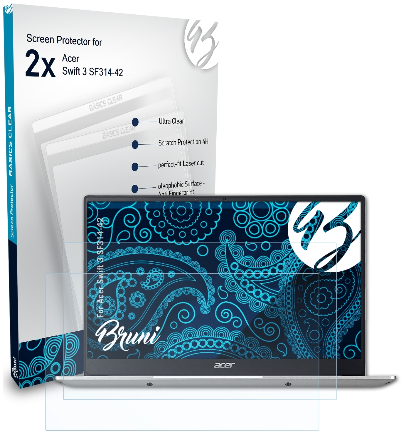 BRUNI Schutzfolie(für Basics-Clear 3 2x Swift Acer (SF314-42))