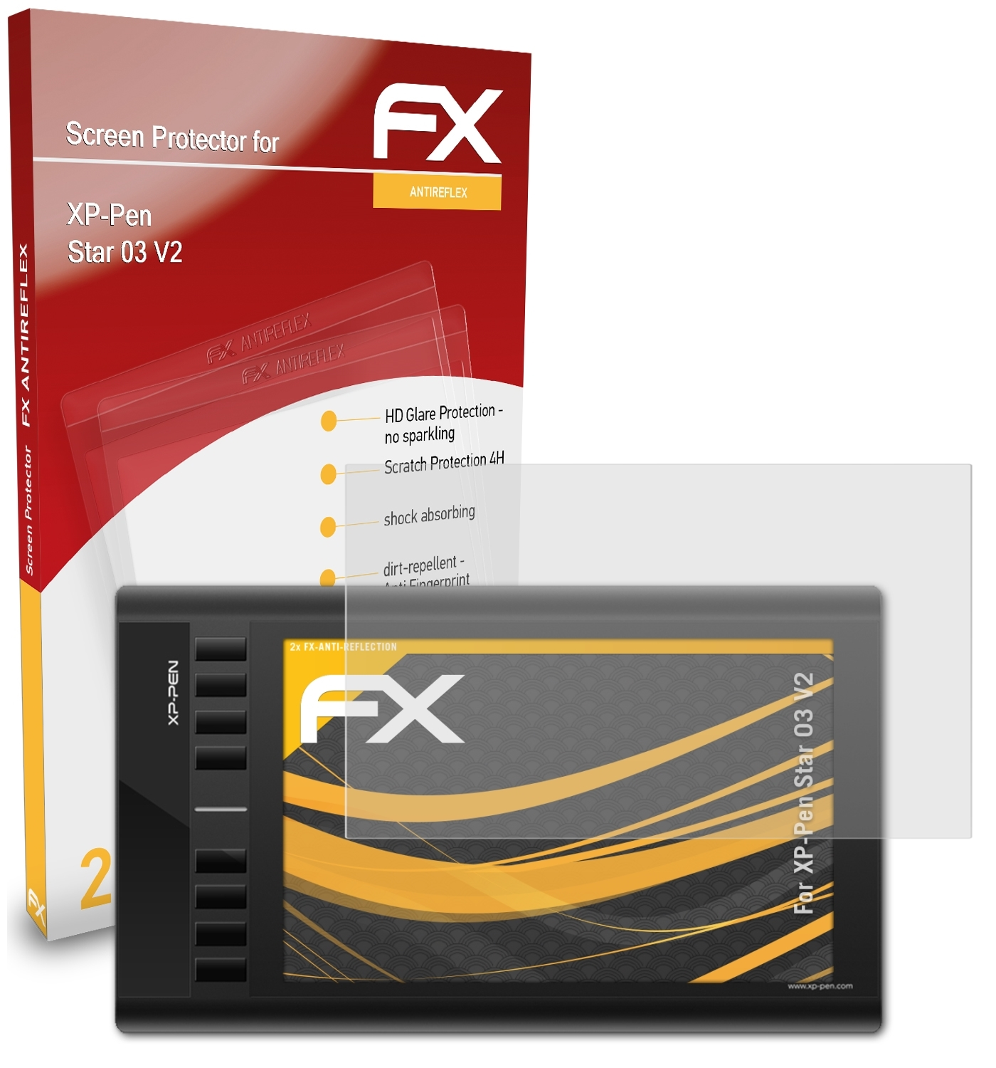 ATFOLIX XP-PEN Star FX-Antireflex Displayschutz(für V2) 2x 03