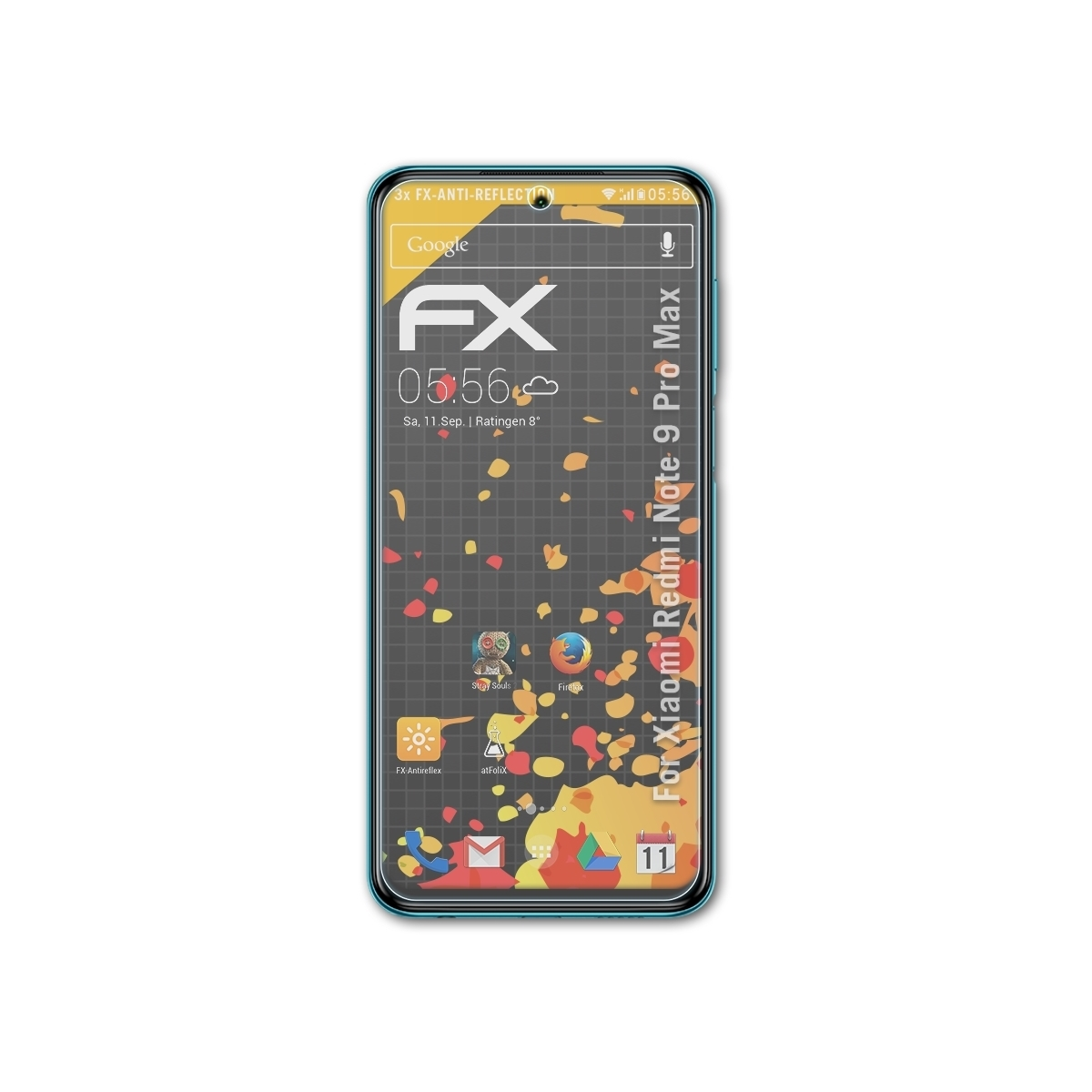 ATFOLIX 3x FX-Antireflex Redmi Xiaomi Pro 9 Note Max) Displayschutz(für