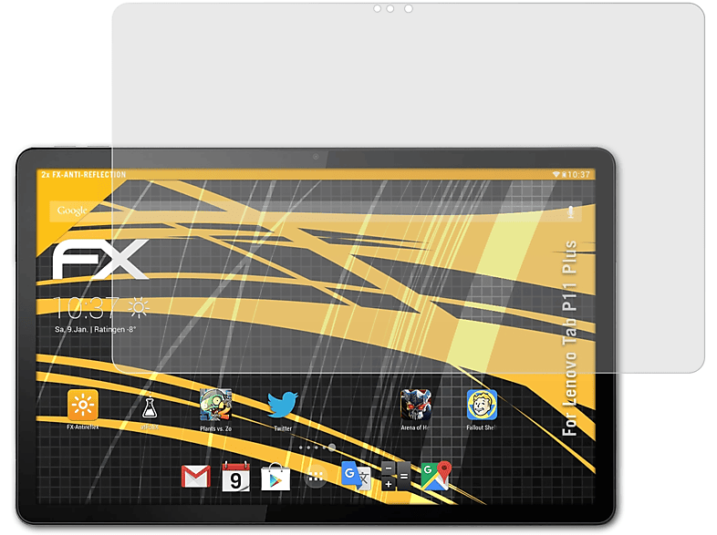 ATFOLIX 2x FX-Antireflex Displayschutz(für Lenovo Tab P11 Plus)