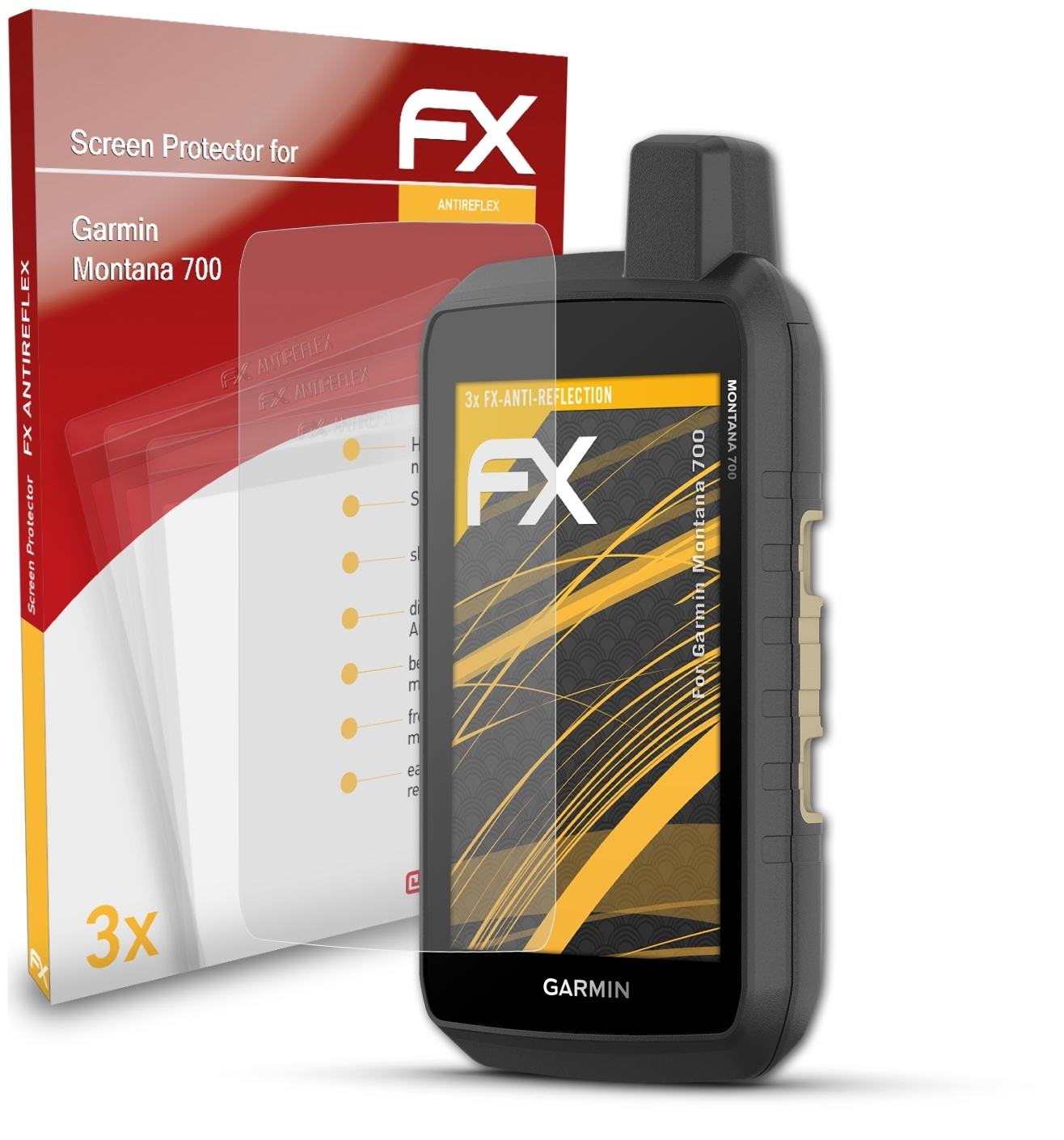 ATFOLIX Garmin 700) FX-Antireflex 3x Montana Displayschutz(für