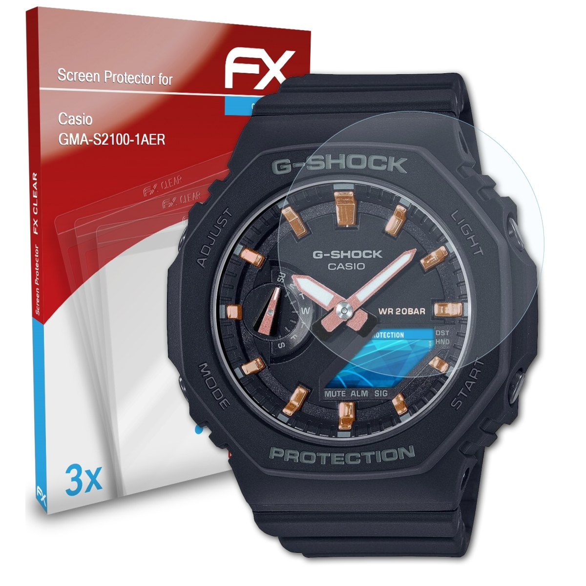 ATFOLIX FX-Clear Casio 3x Displayschutz(für GMA-S2100-1AER)