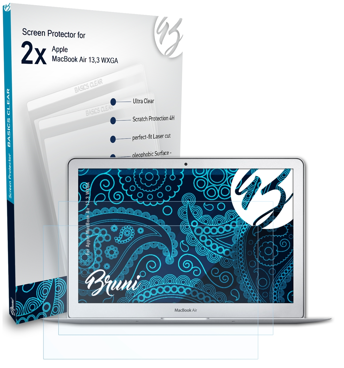 Schutzfolie(für Apple 2x 13,3 WXGA) Basics-Clear BRUNI Air MacBook