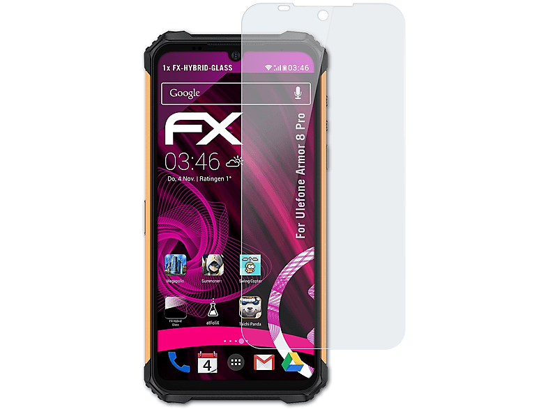 Pro) Schutzglas(für ATFOLIX FX-Hybrid-Glass 8 Ulefone Armor