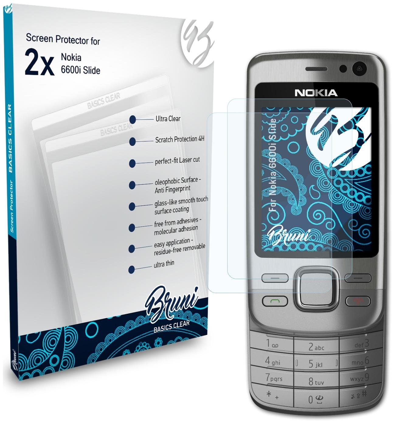 Basics-Clear 6600i Nokia Slide) BRUNI 2x Schutzfolie(für