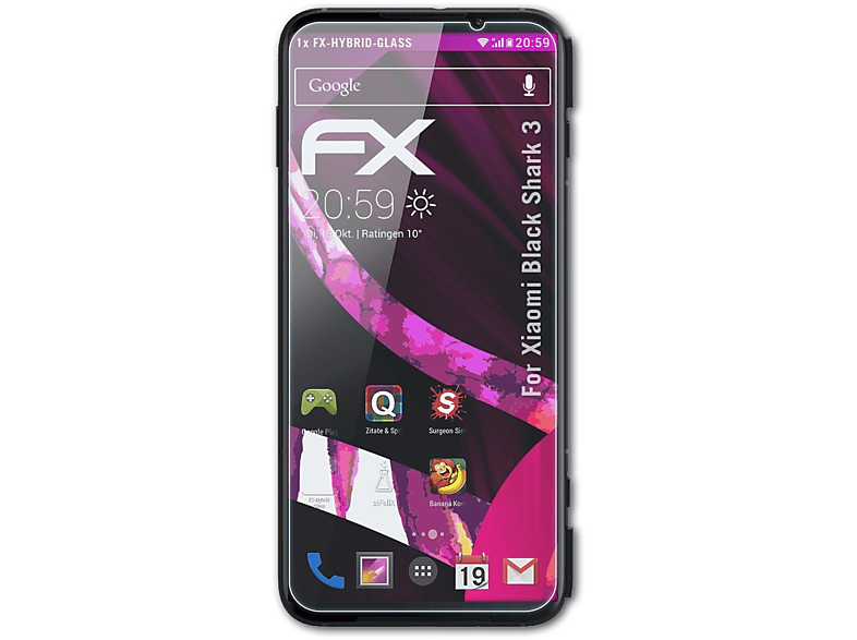FX-Hybrid-Glass Black Shark ATFOLIX Schutzglas(für Xiaomi 3)