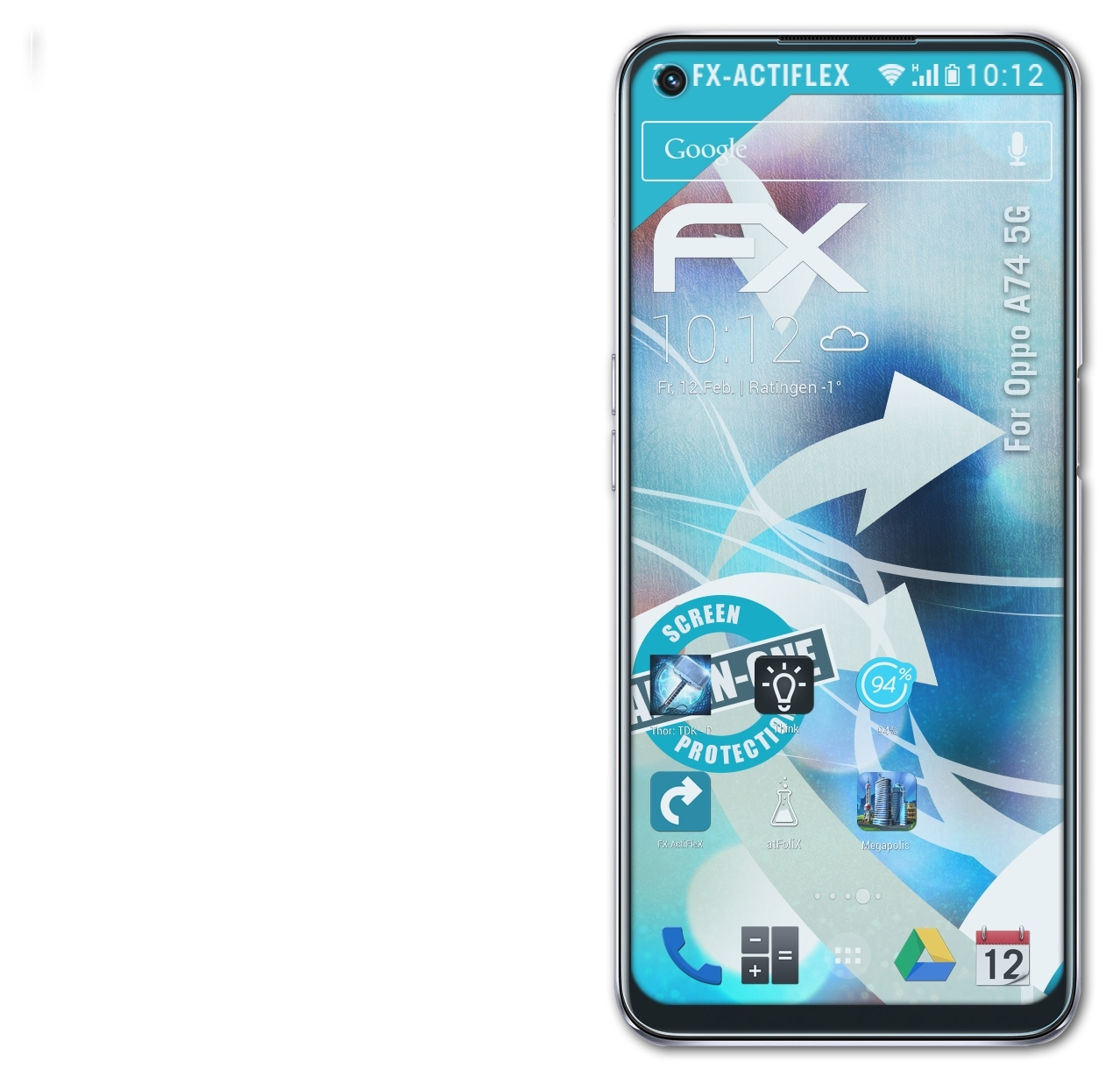 ATFOLIX 3x FX-ActiFleX Displayschutz(für Oppo A74 5G)