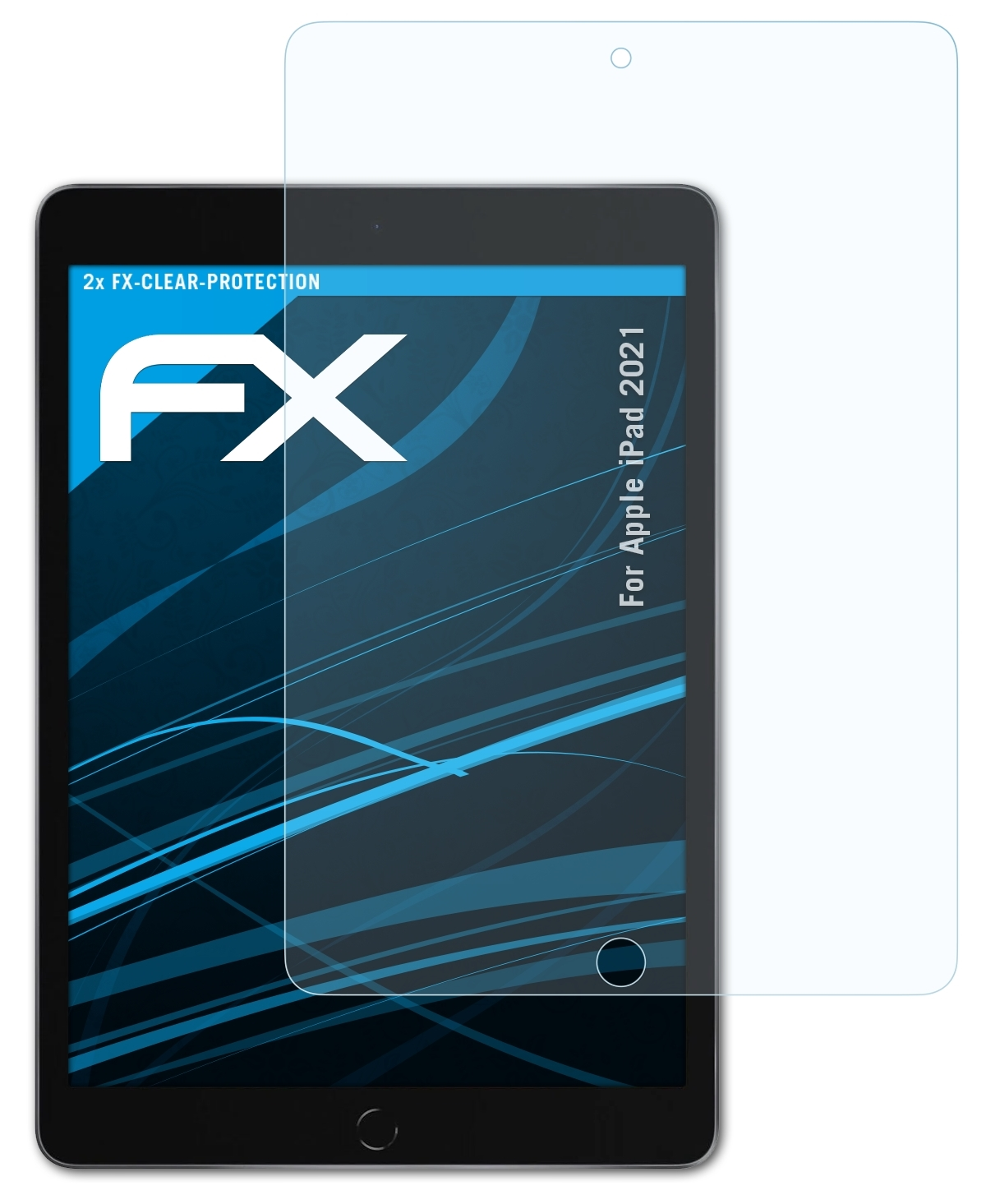 ATFOLIX 2x FX-Clear Displayschutz(für Apple (2021)) iPad