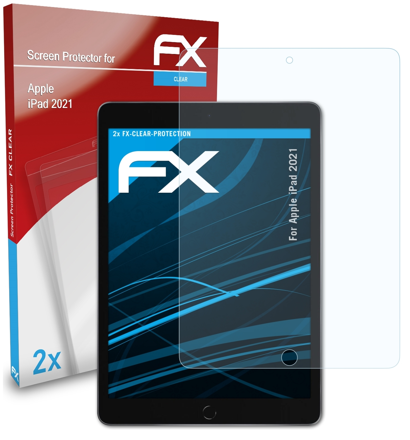 ATFOLIX 2x FX-Clear Displayschutz(für (2021)) Apple iPad