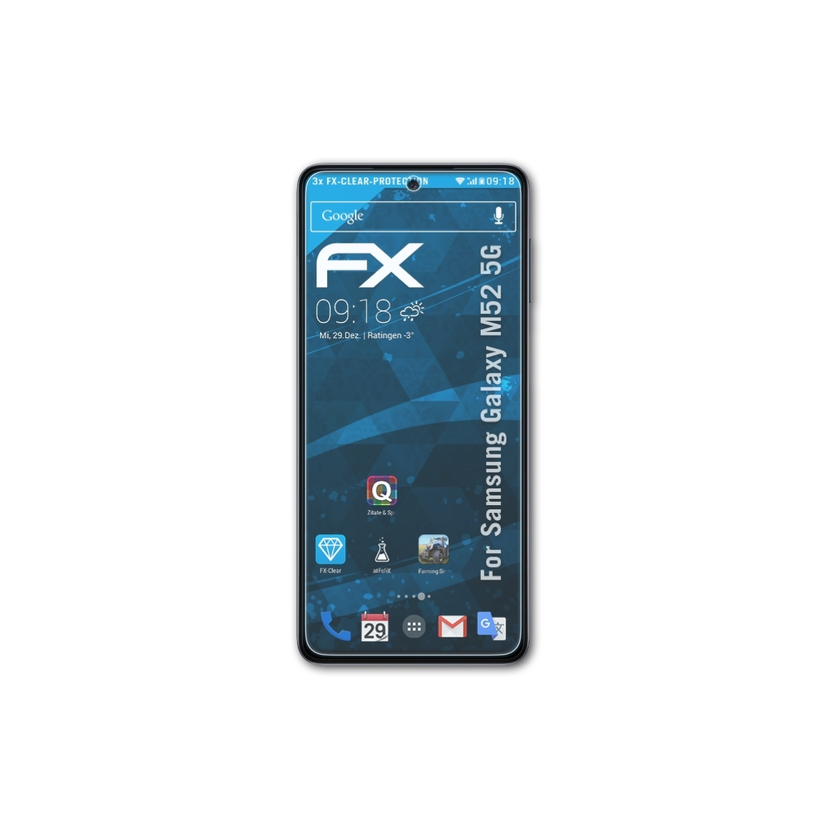 ATFOLIX 3x 5G) M52 Displayschutz(für Galaxy Samsung FX-Clear