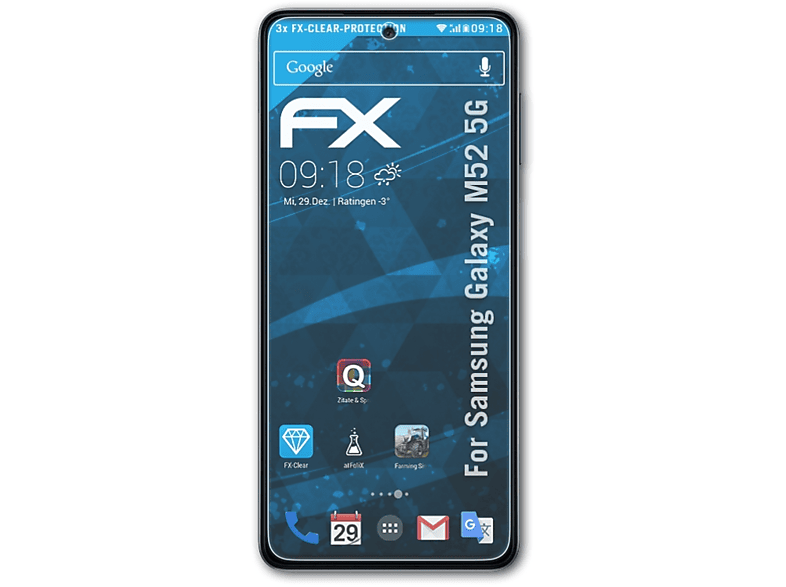 ATFOLIX 3x 5G) M52 Displayschutz(für Galaxy Samsung FX-Clear