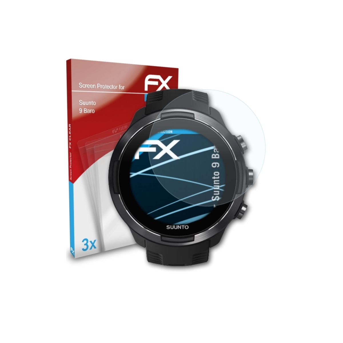 ATFOLIX 3x FX-Clear Displayschutz(für Suunto 9 Baro)