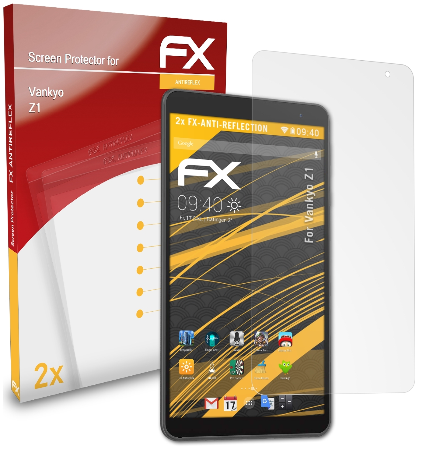 ATFOLIX 2x FX-Antireflex Displayschutz(für Vankyo Z1)