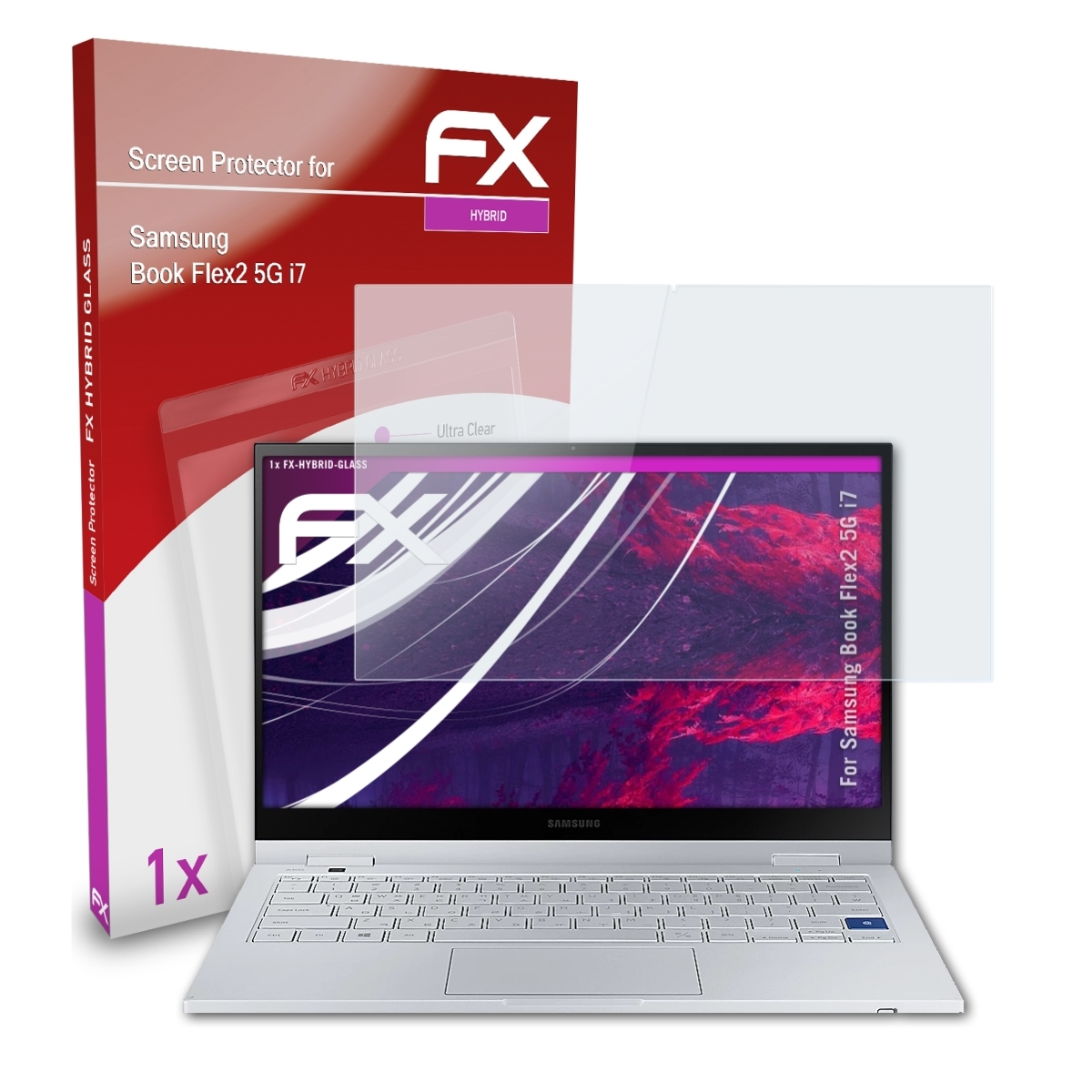i7) Book Flex2 5G Samsung ATFOLIX FX-Hybrid-Glass Schutzglas(für