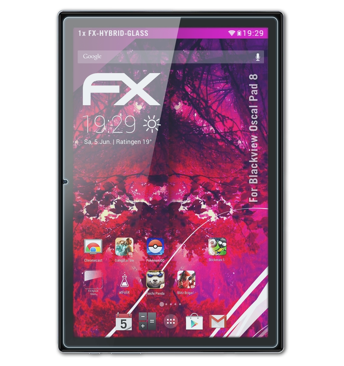 ATFOLIX FX-Hybrid-Glass Schutzglas(für Blackview 8) Oscal Pad