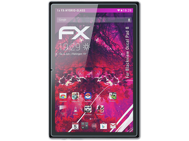 ATFOLIX FX-Hybrid-Glass Oscal Schutzglas(für 8) Pad Blackview