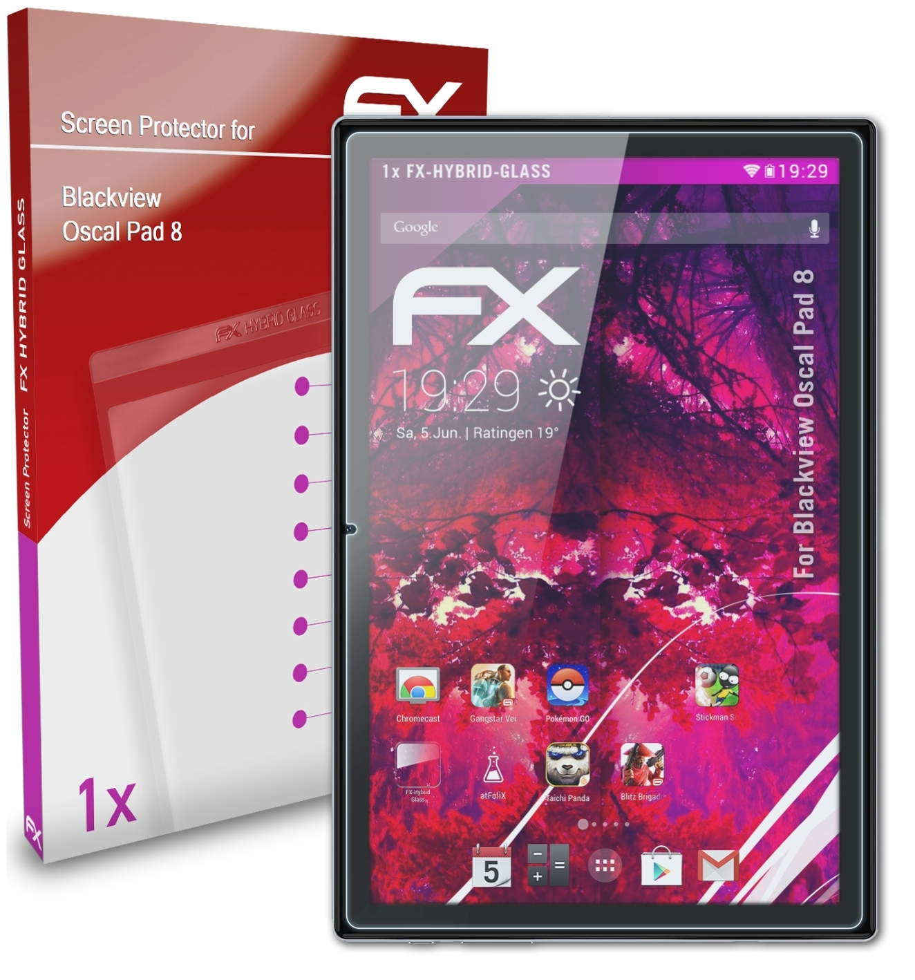 Oscal FX-Hybrid-Glass Schutzglas(für Pad ATFOLIX 8) Blackview