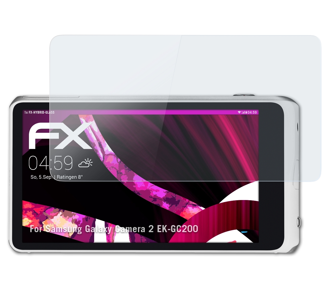 ATFOLIX (EK-GC200)) 2 Camera FX-Hybrid-Glass Schutzglas(für Galaxy Samsung
