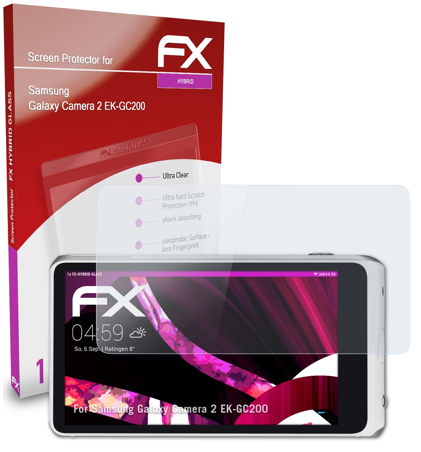 ATFOLIX FX-Hybrid-Glass Schutzglas(für Samsung Galaxy 2 Camera (EK-GC200))
