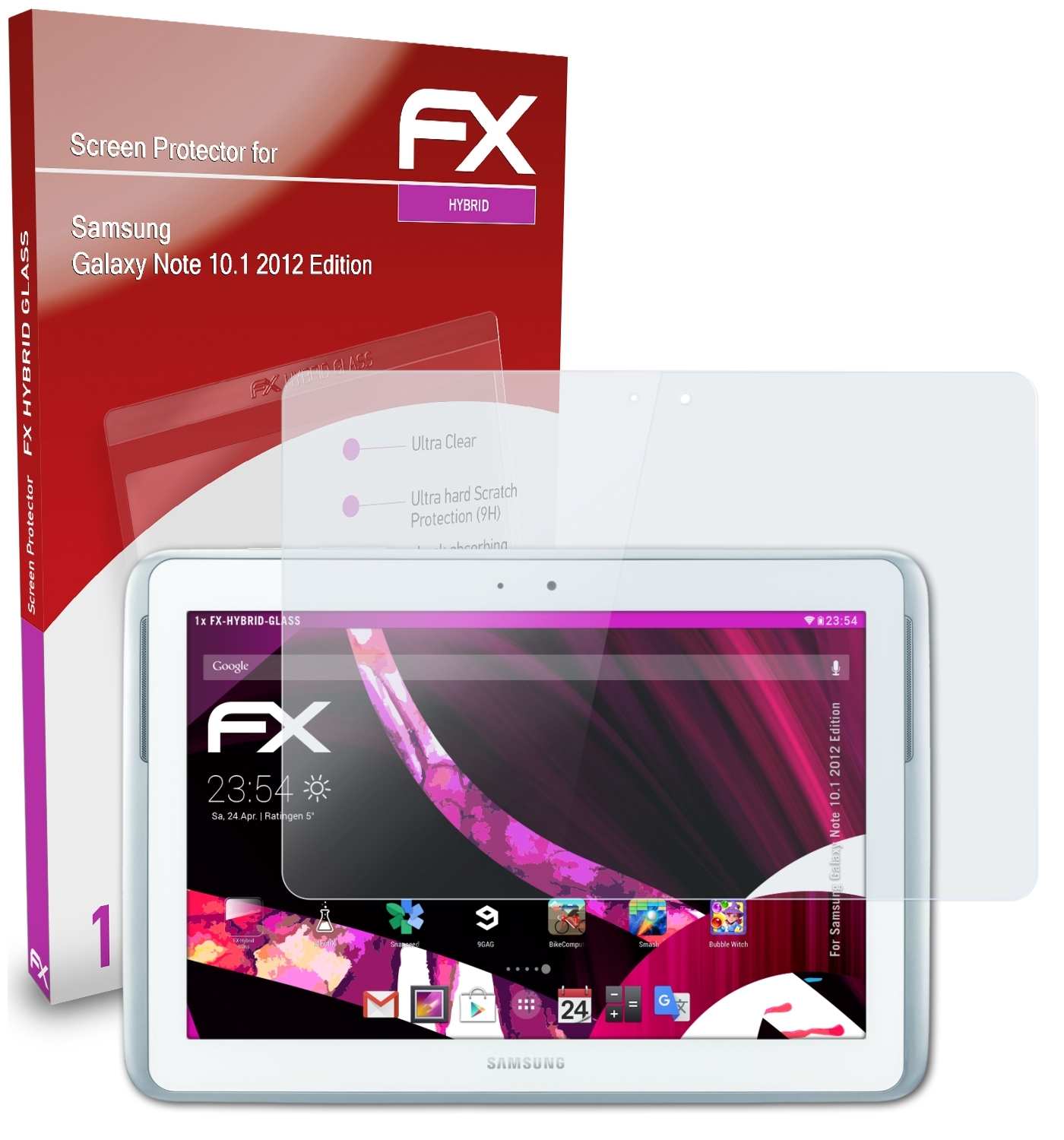 Galaxy FX-Hybrid-Glass 10.1 Edition)) (2012 Samsung Note ATFOLIX Schutzglas(für