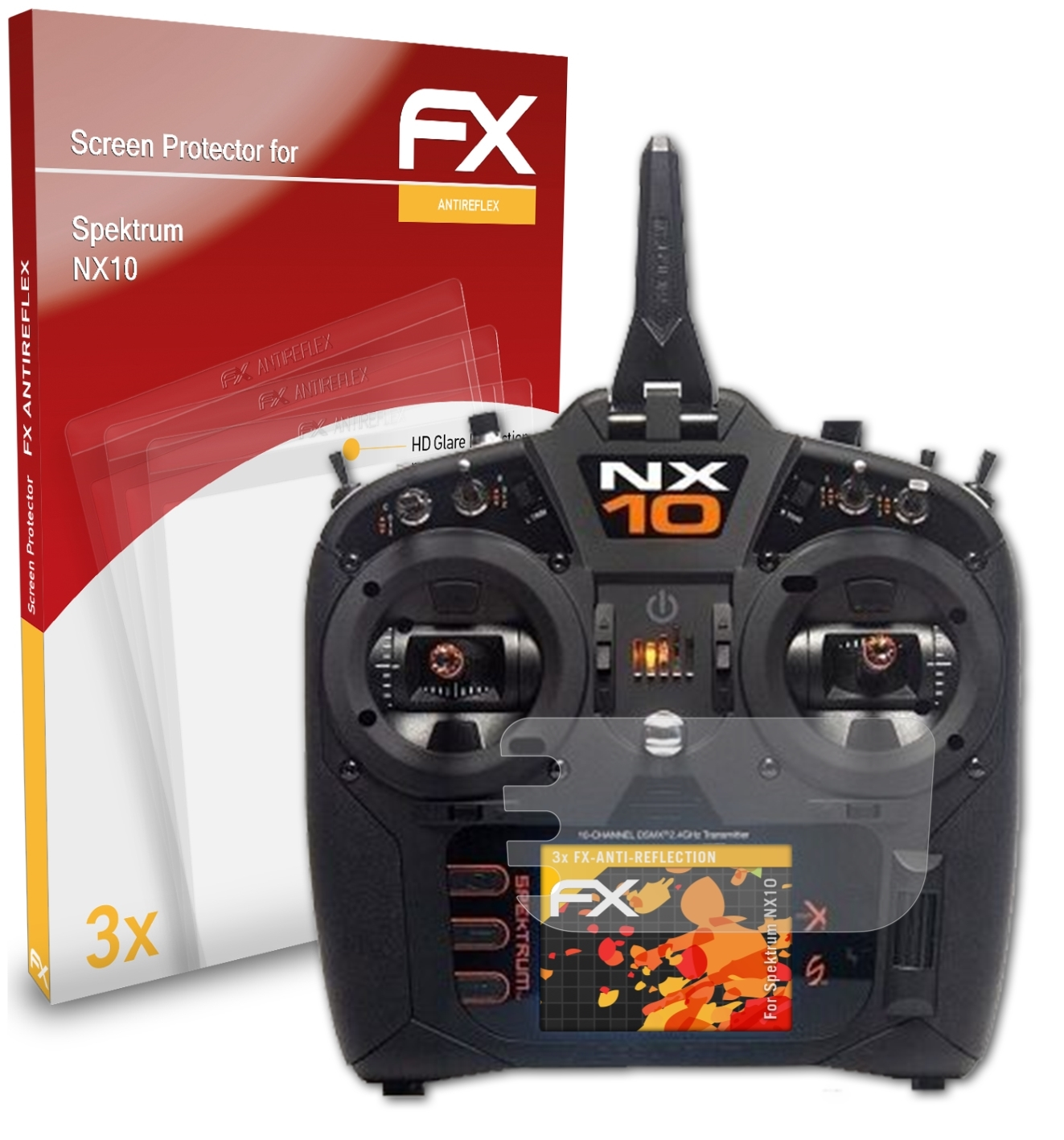 3x Spektrum FX-Antireflex NX10) ATFOLIX Displayschutz(für