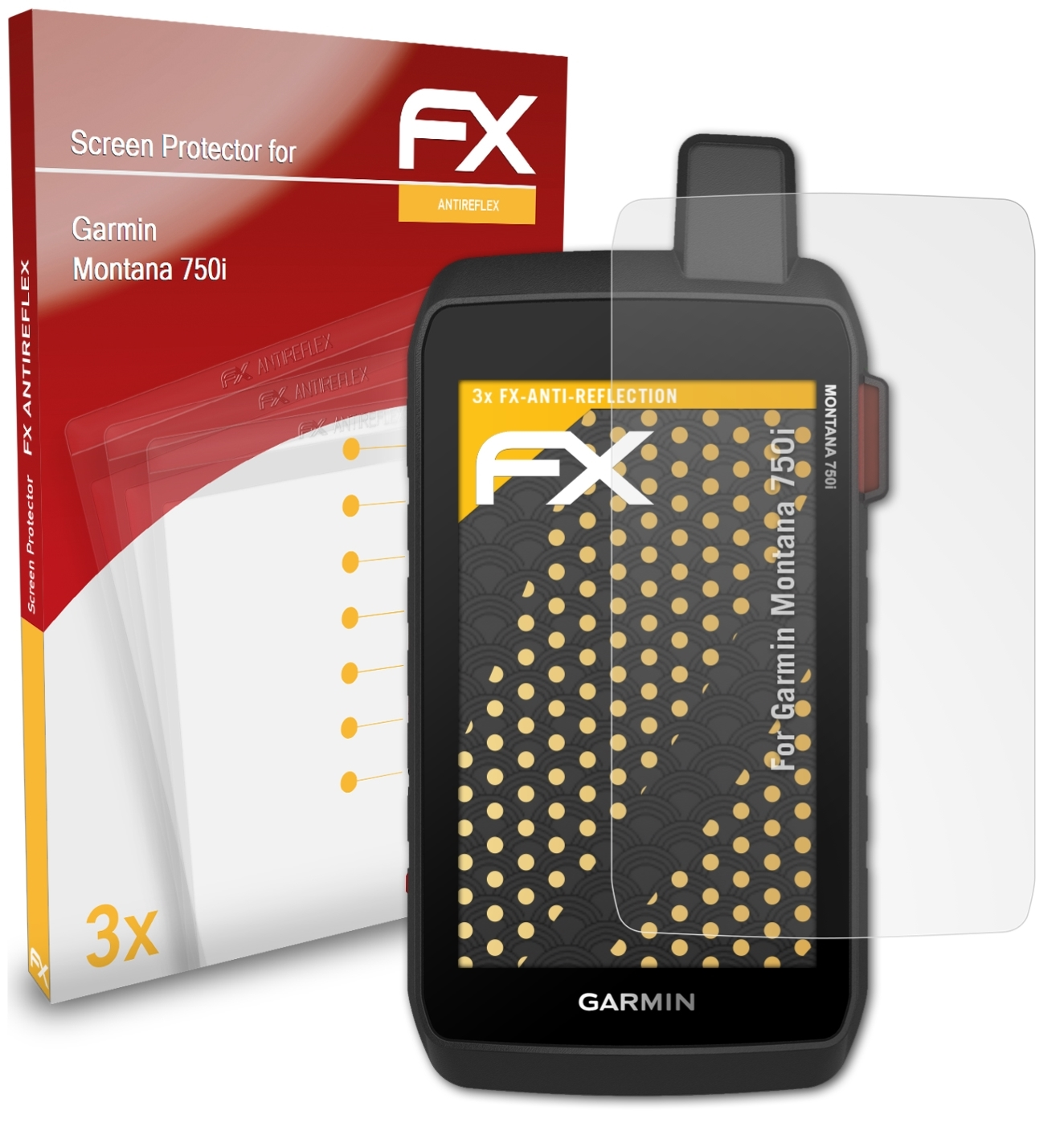 ATFOLIX 3x FX-Antireflex Displayschutz(für Garmin 750i) Montana