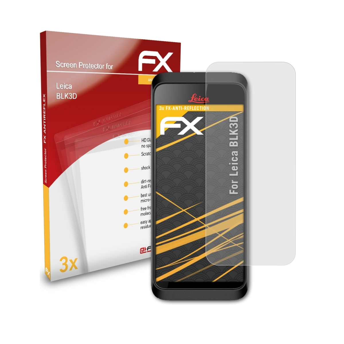 3x BLK3D) Leica FX-Antireflex Displayschutz(für ATFOLIX