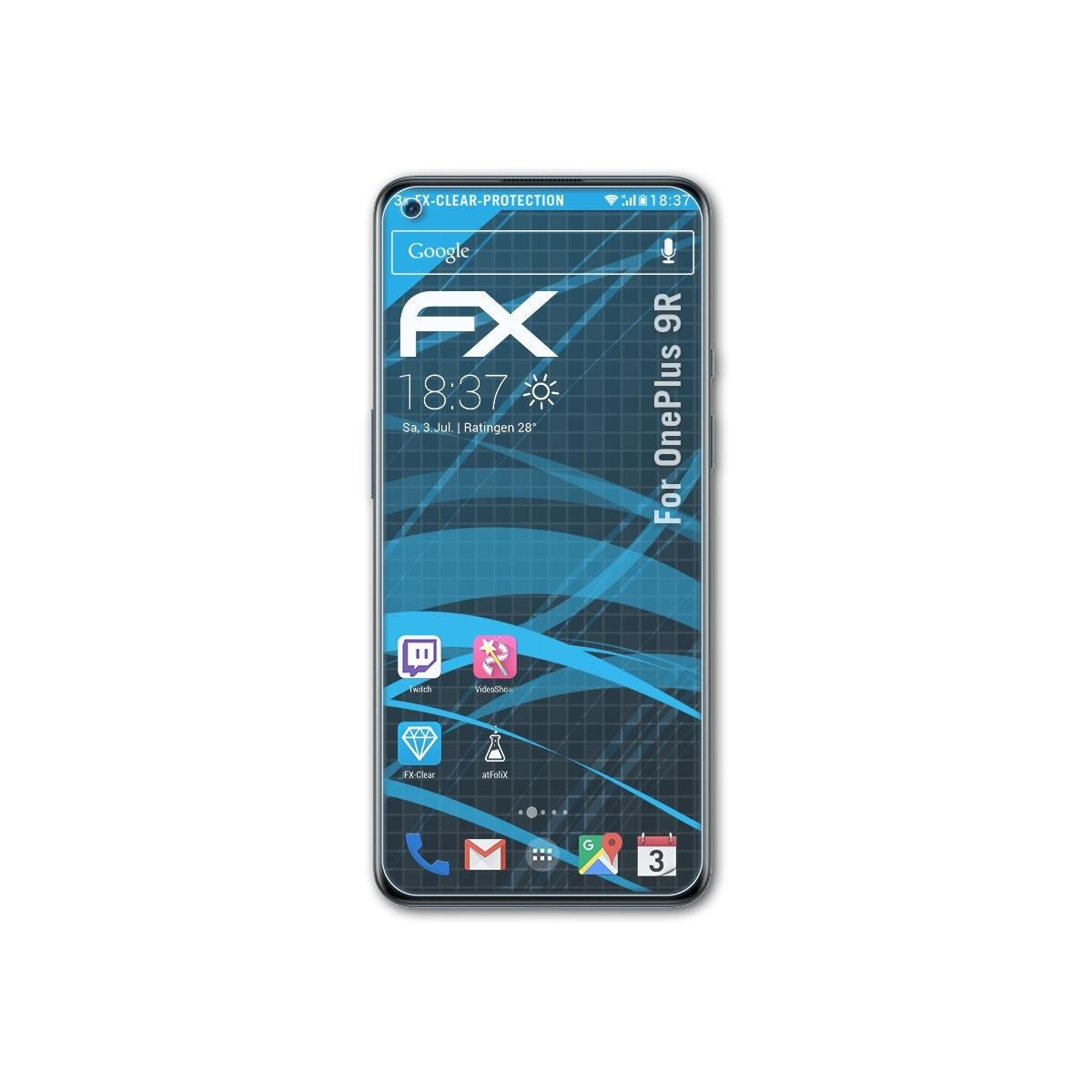 Displayschutz(für 9R) OnePlus 3x ATFOLIX FX-Clear
