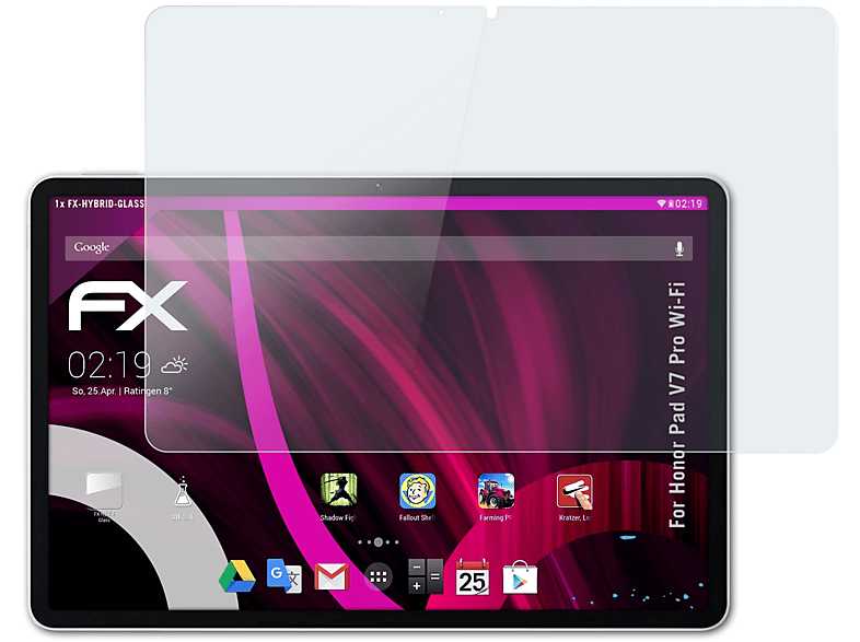 Honor Pro V7 ATFOLIX Schutzglas(für FX-Hybrid-Glass Wi-Fi) Pad