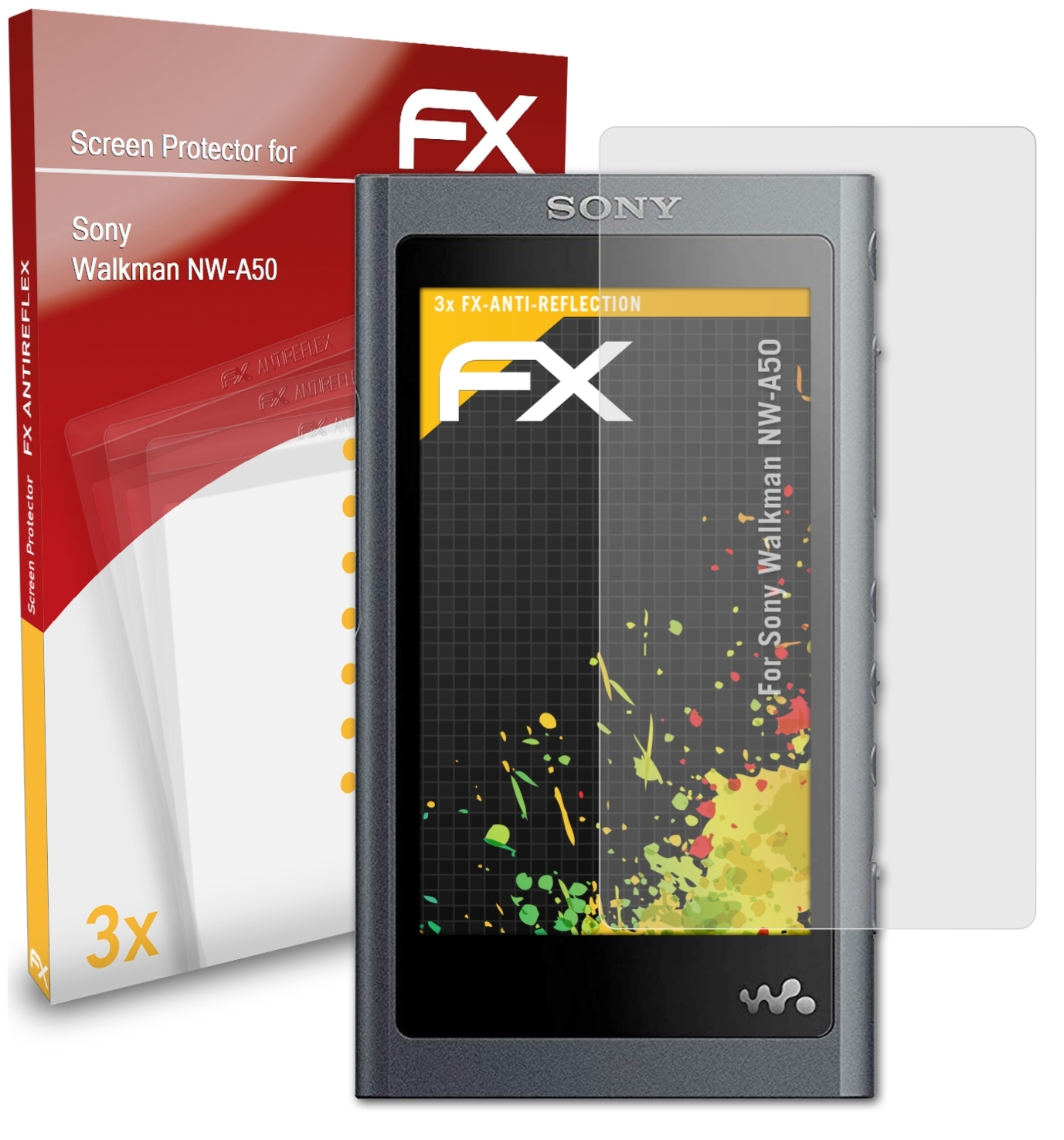 ATFOLIX 3x FX-Antireflex NW-A50) Sony Walkman Displayschutz(für