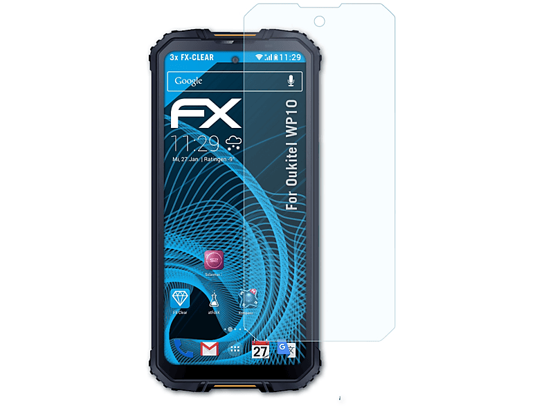 FX-Clear WP10) Oukitel ATFOLIX Displayschutz(für 3x